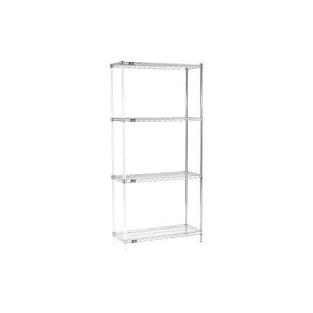 Global Equipment Nexel    Chrome Wire Shelving Add-On - 42"W x 14"D x 74"H A14427C